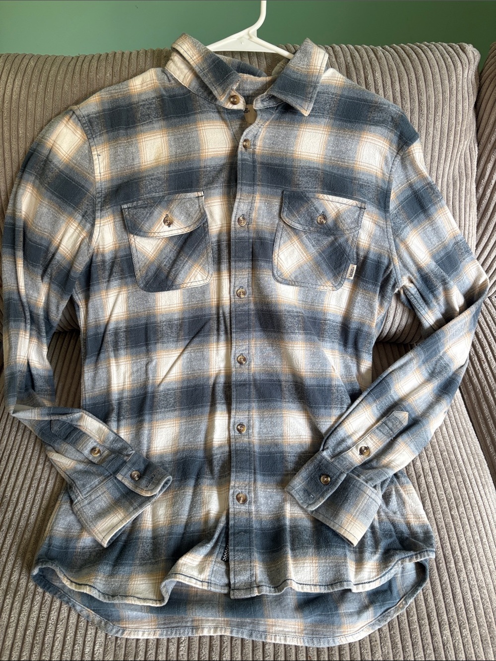 Vans Blue and Cream Plaid Shirt